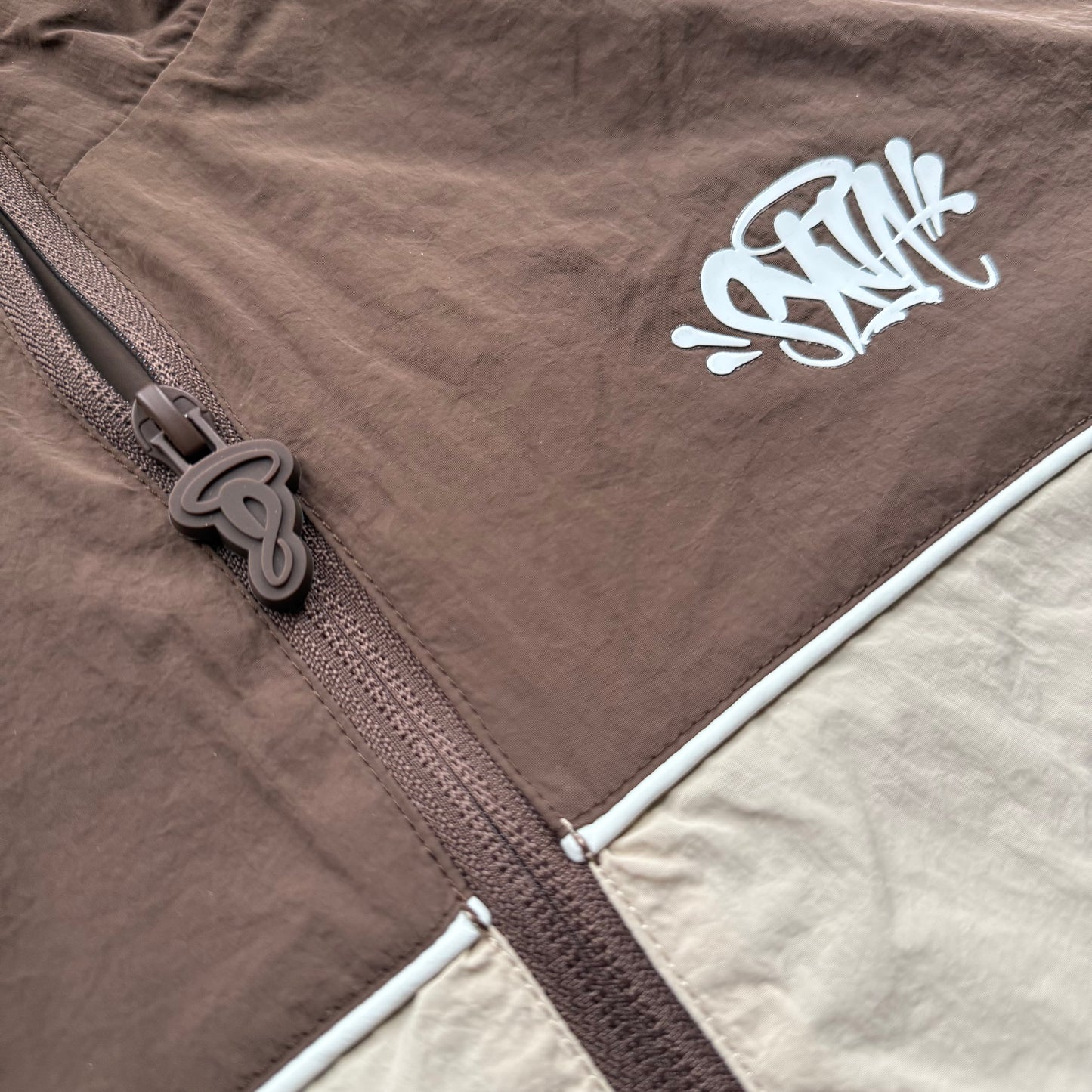Syna World Pipe Track Jacket - Brown/Beige