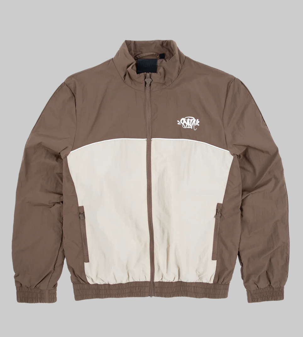 Syna World Pipe Track Jacket - Brown/Beige