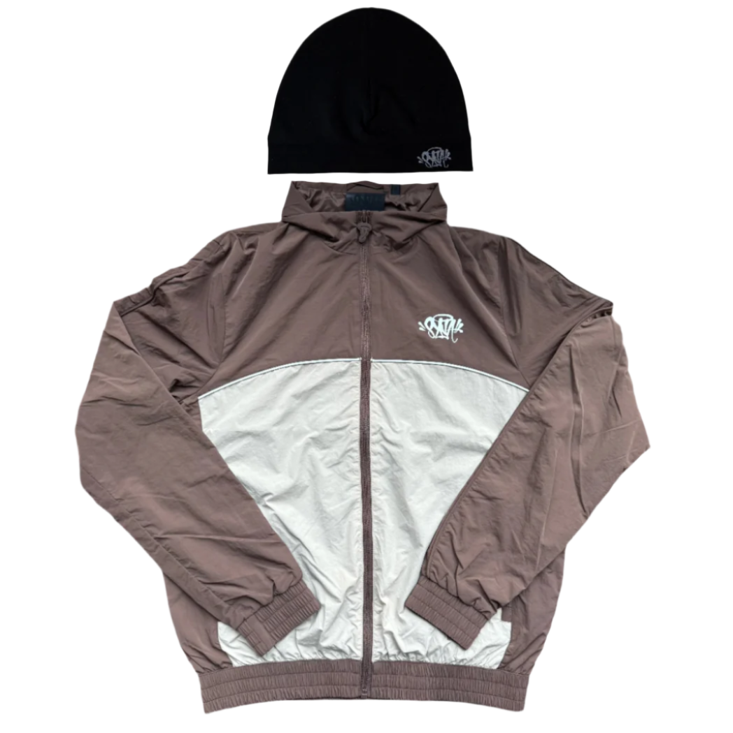 Syna World Pipe Track Jacket - Brown/Beige