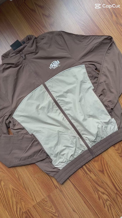 Syna World Pipe Track Jacket - Brown/Beige
